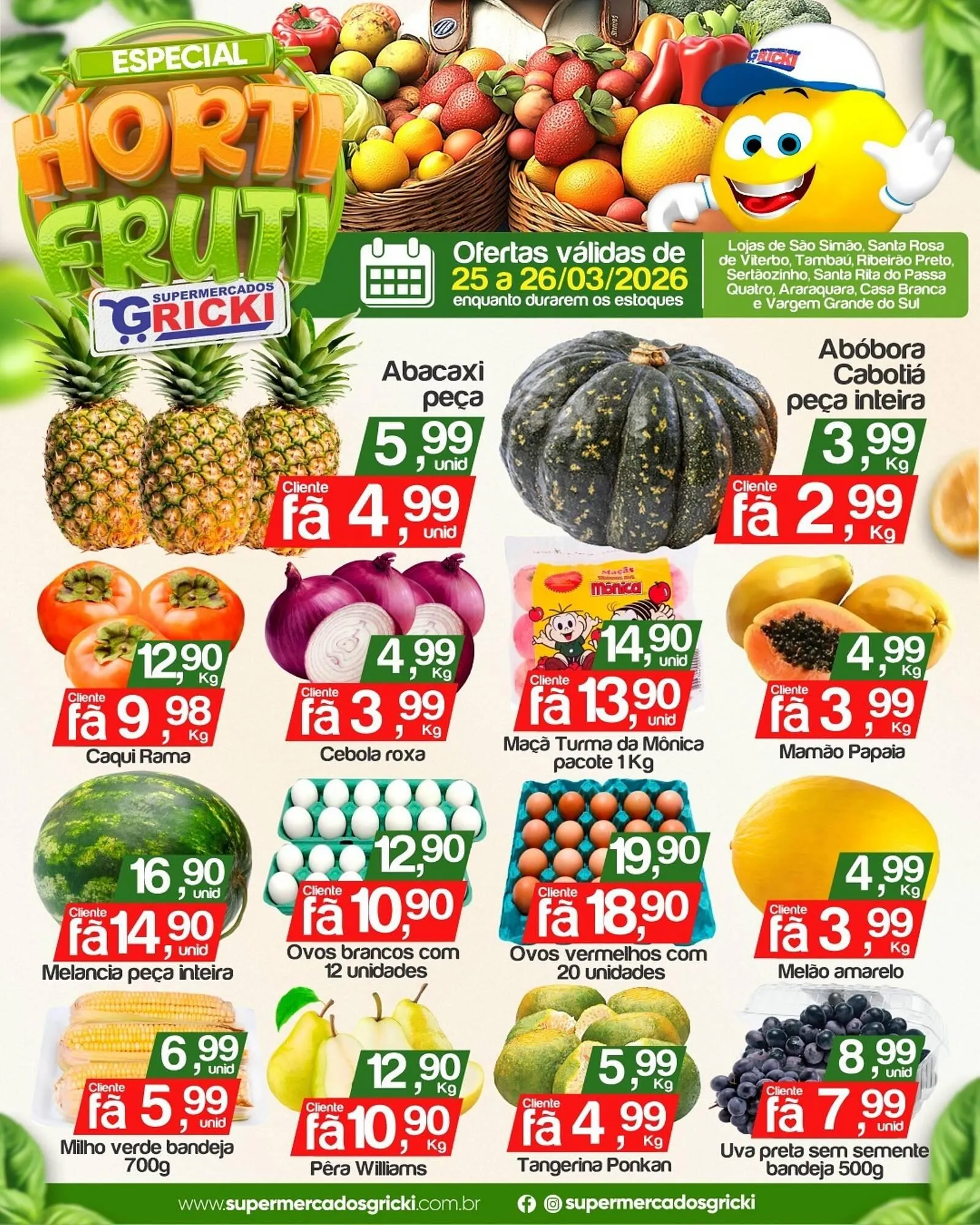 Encarte de Catálogo Supermercados Gricki 25 de março até 26 de março 2026 - Pagina 1
