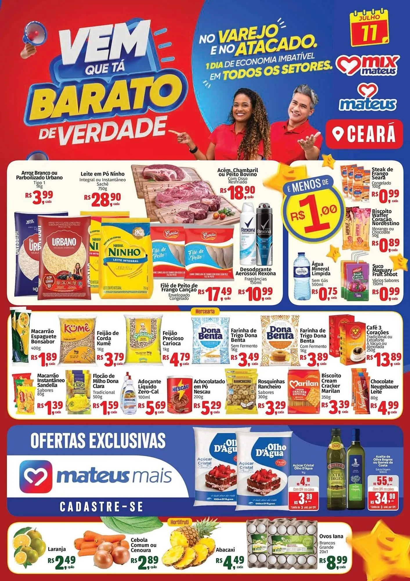 Encarte de Catálogo Supermercados Mateus 11 de julho até 11 de julho 2025 - Pagina 1
