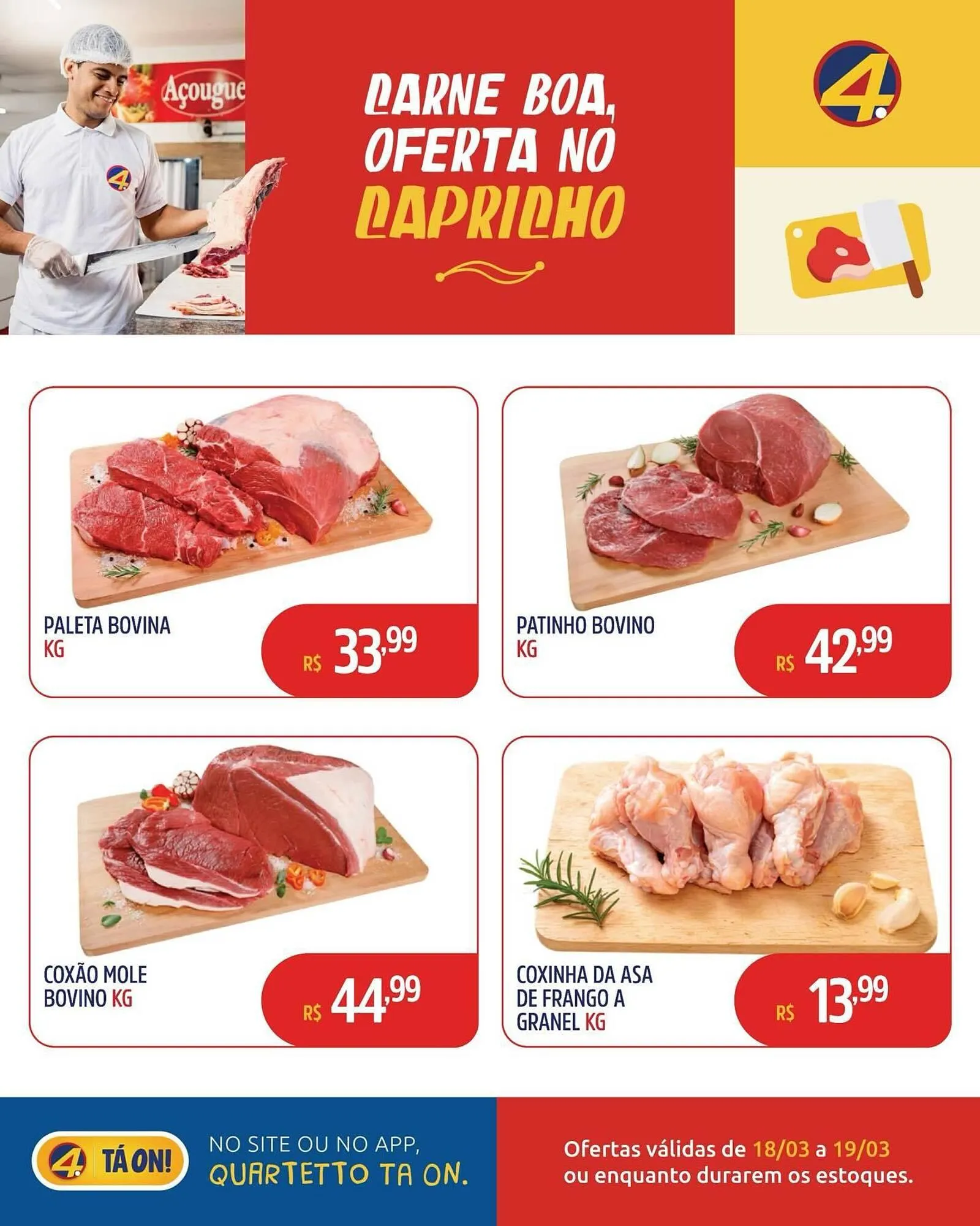 Encarte de Catálogo Quartetto Supermercados 18 de março até 19 de março 2026 - Pagina 1