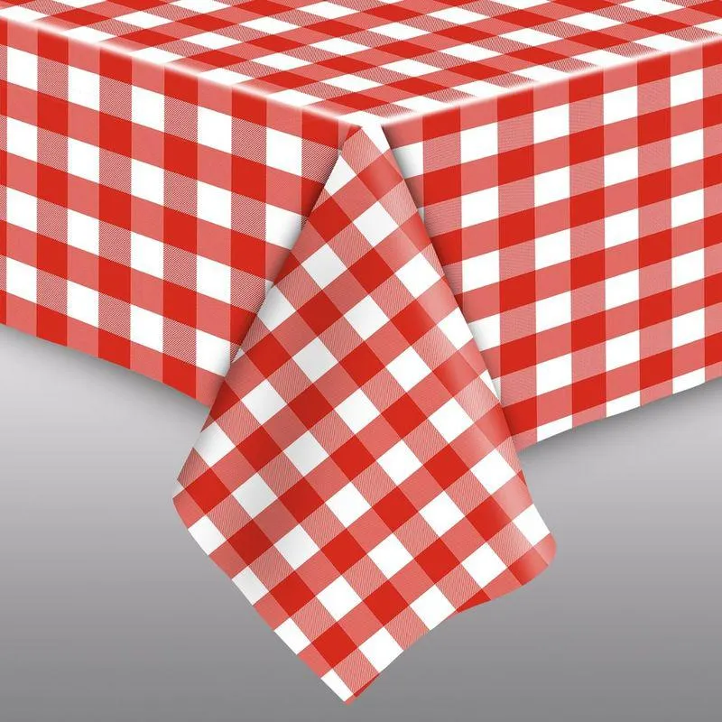 Toalha Mesa Retangular Térmica Xadrez Vermelha 140x210cm - Vida Pratika