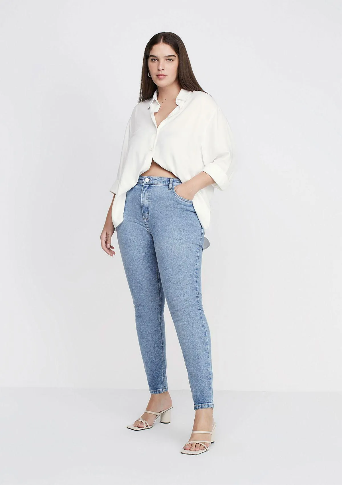 Calça Jeans Skinny Cintura Alta E-co2 Denim - Azul