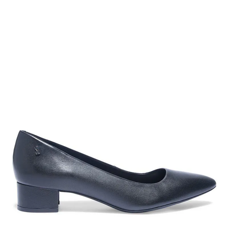 Sapato Scarpin Preto Couro Salto Baixo