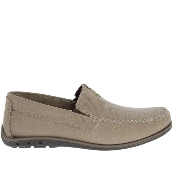 Mocassim Pegada Driver Jeans Texturizado Bege