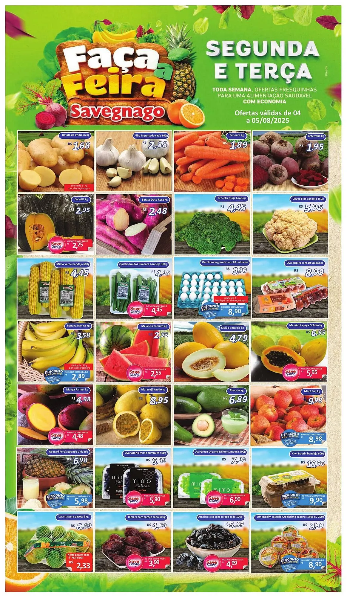 Encarte de Catálogo Supermercados Savegnago 4 de agosto até 5 de agosto 2025 - Pagina 1