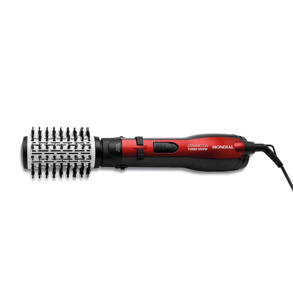 Escova Rotativa Ceramic Íon Turbo ER-09 107501 Preto/Vermelho 1200W 127V - Mondial