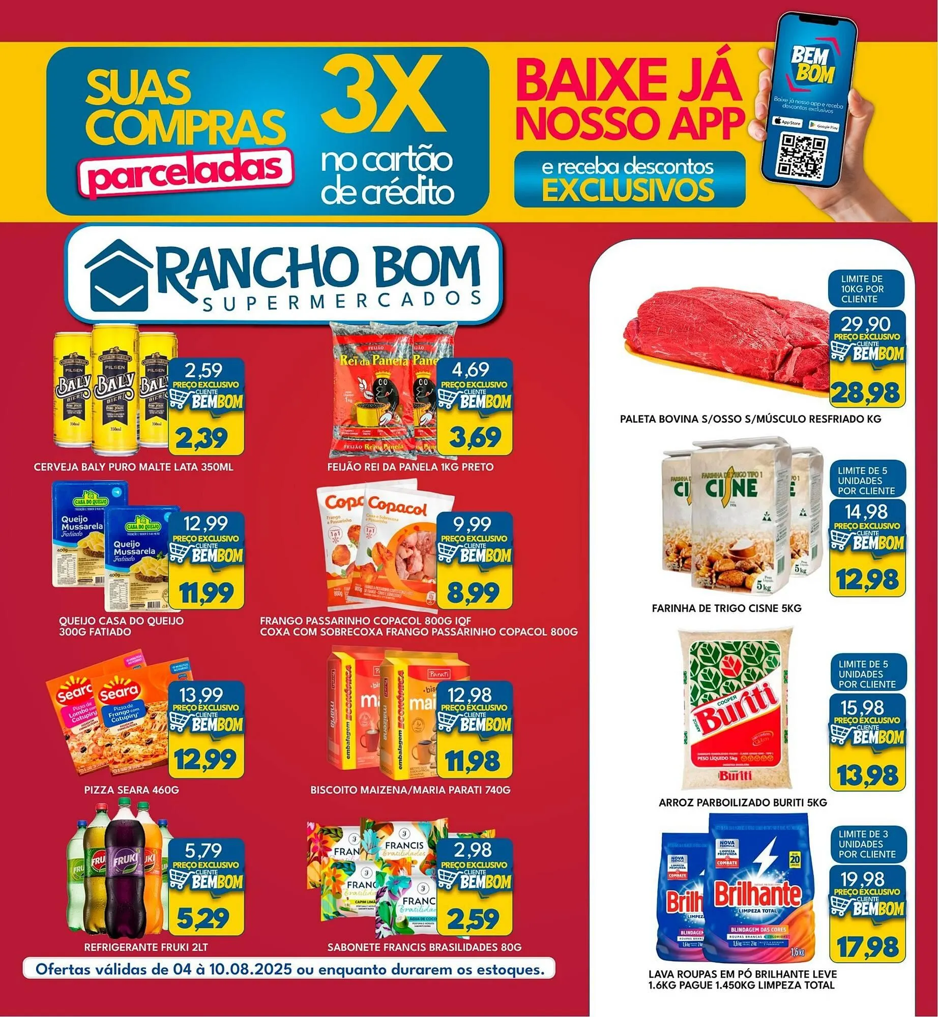 Encarte de Catálogo Rancho Bom Supermercados 4 de agosto até 10 de agosto 2025 - Pagina 1