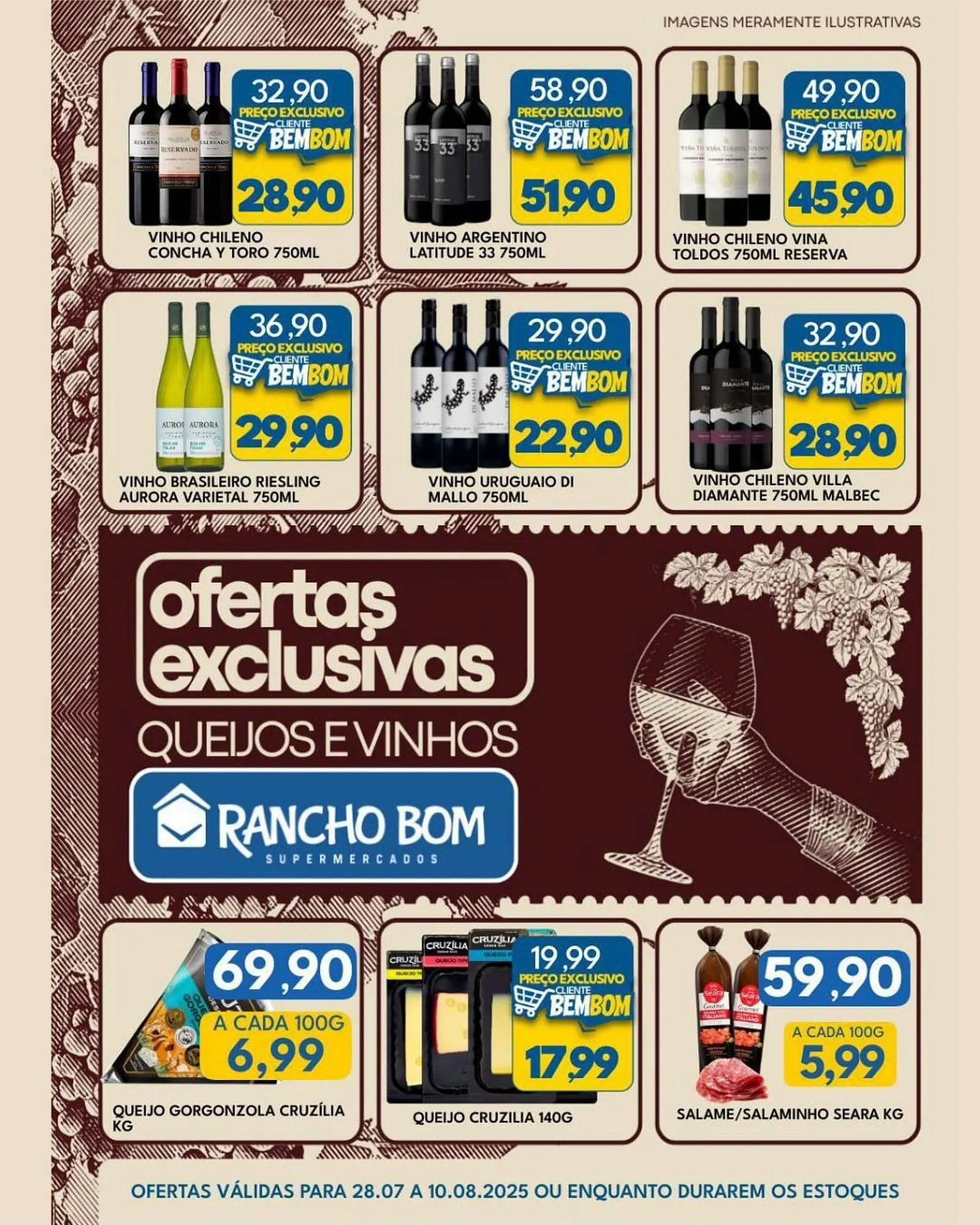 Encarte de Catálogo Rancho Bom Supermercados 28 de julho até 10 de agosto 2025 - Pagina 1