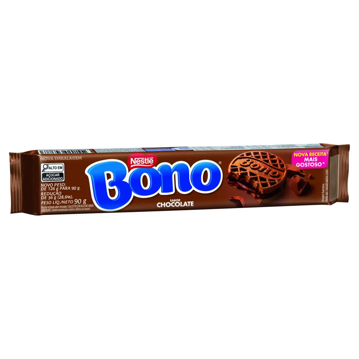 Biscoito Recheio Chocolate Bono Pacote 90g