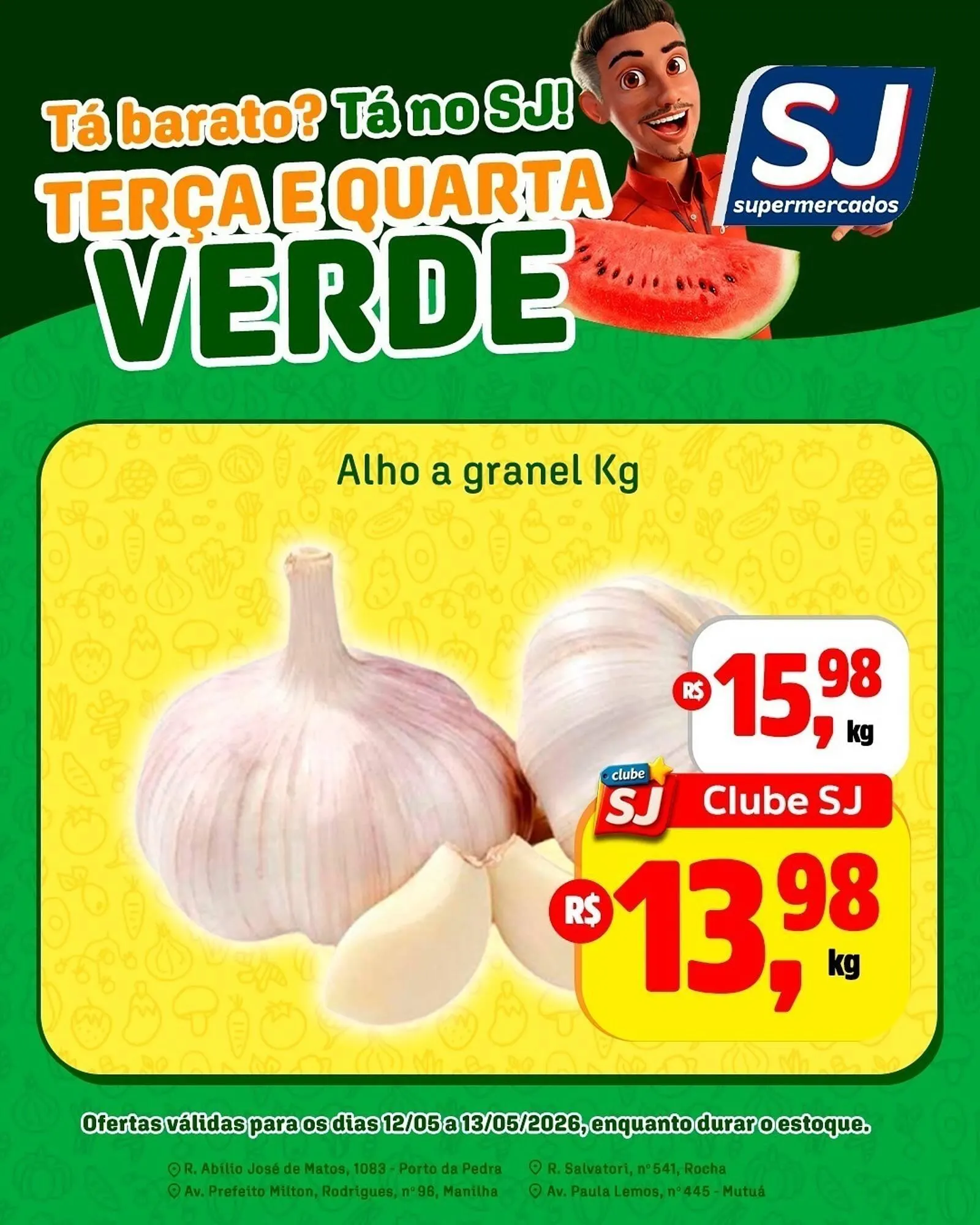 Encarte de Encarte Sj Supermercados 12 de maio até 13 de maio 2026 - Pagina 1