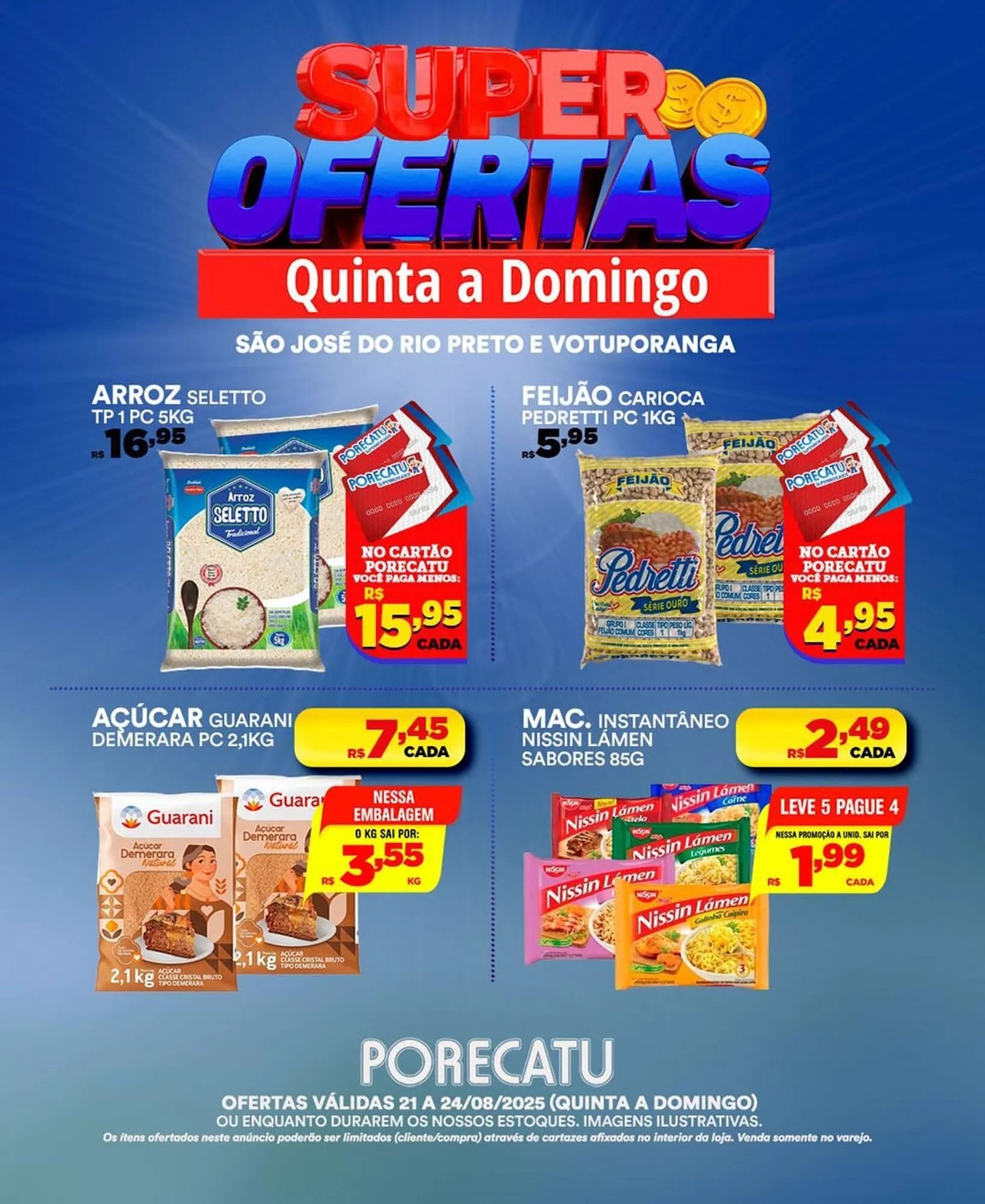 Encarte de Catálogo Supermercado Porecatu 21 de agosto até 24 de agosto 2025 - Pagina 1