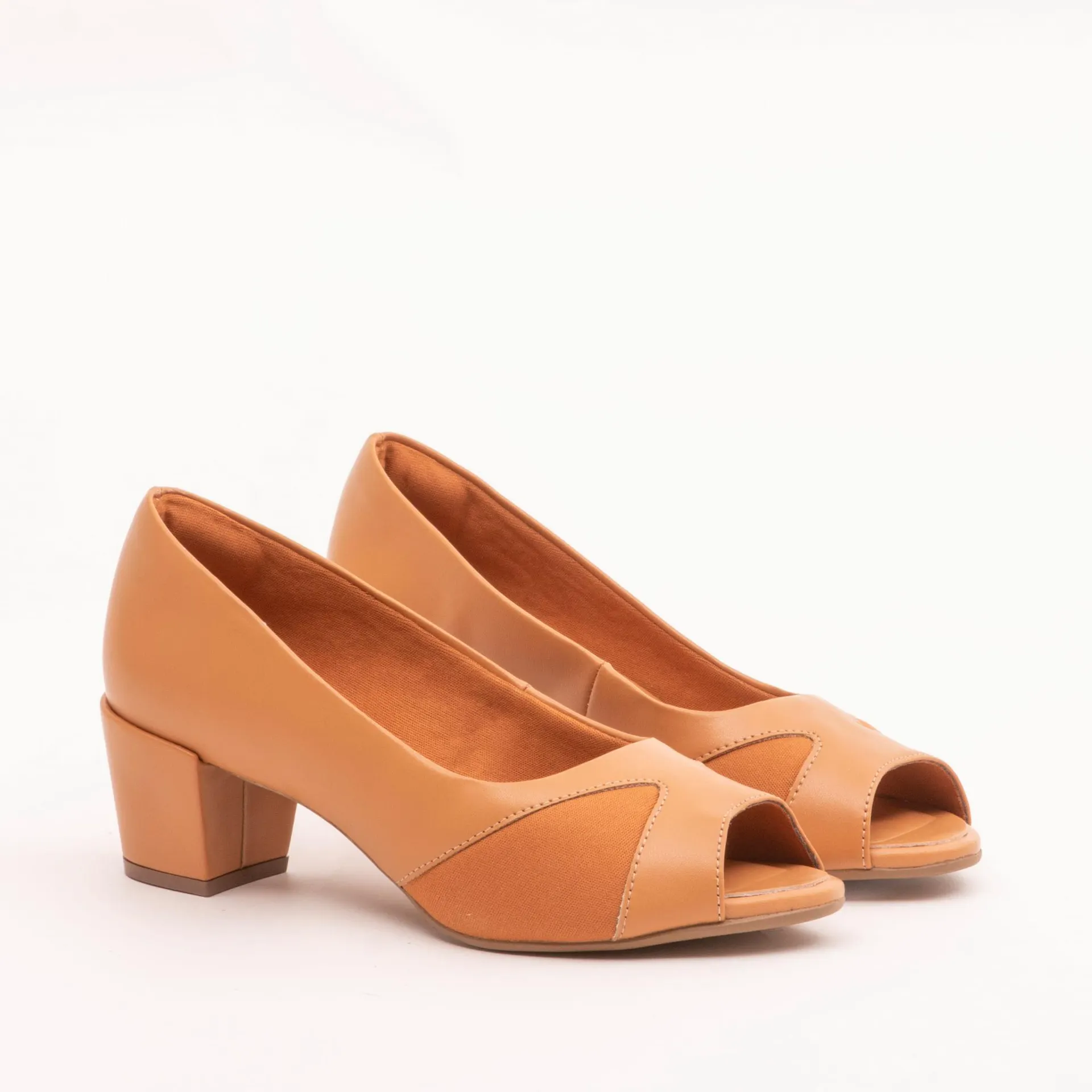 Scarpin peep toe comfort - BISCUIT