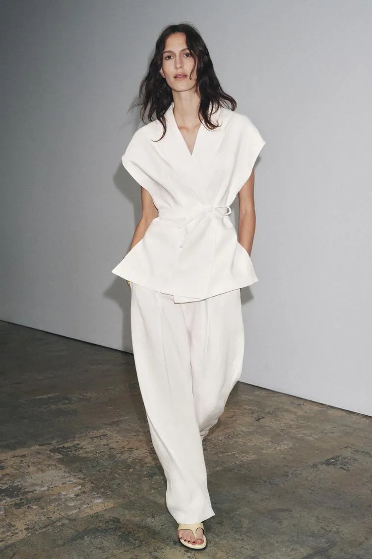 COLETE CRUZADO COM LINHO ZW COLLECTION