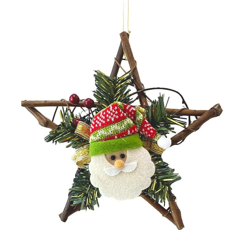Enfeite Estrela Papai Noel Verde 25cm - Bianchini