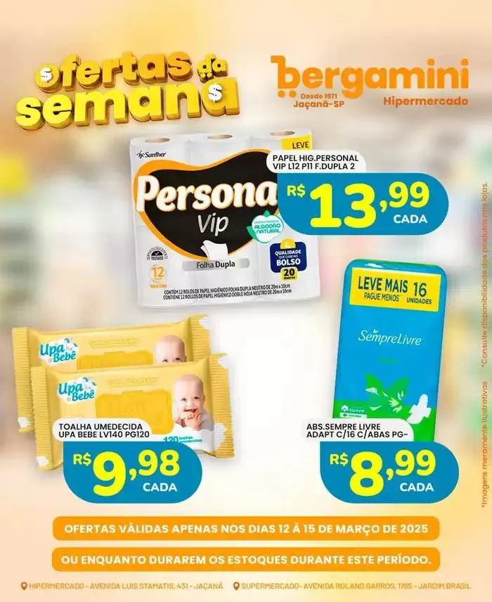 Encarte de Encarte Supermercado Bergamini 12 de março até 15 de março 2025 - Pagina 1
