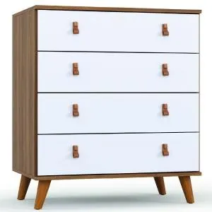 Cômoda Infantil Para Quarto Bebê 4 Gavetas Encanto Batrol MARROM