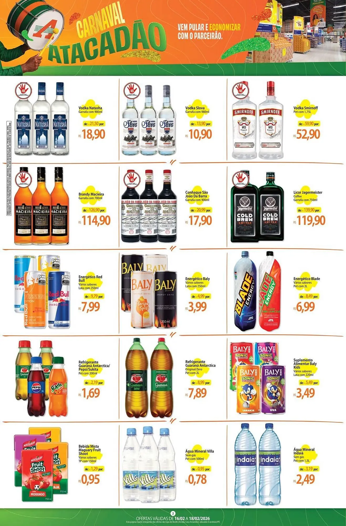 Encarte de Folheto Atacadão 16 de fevereiro até 18 de fevereiro 2026 - Pagina 2