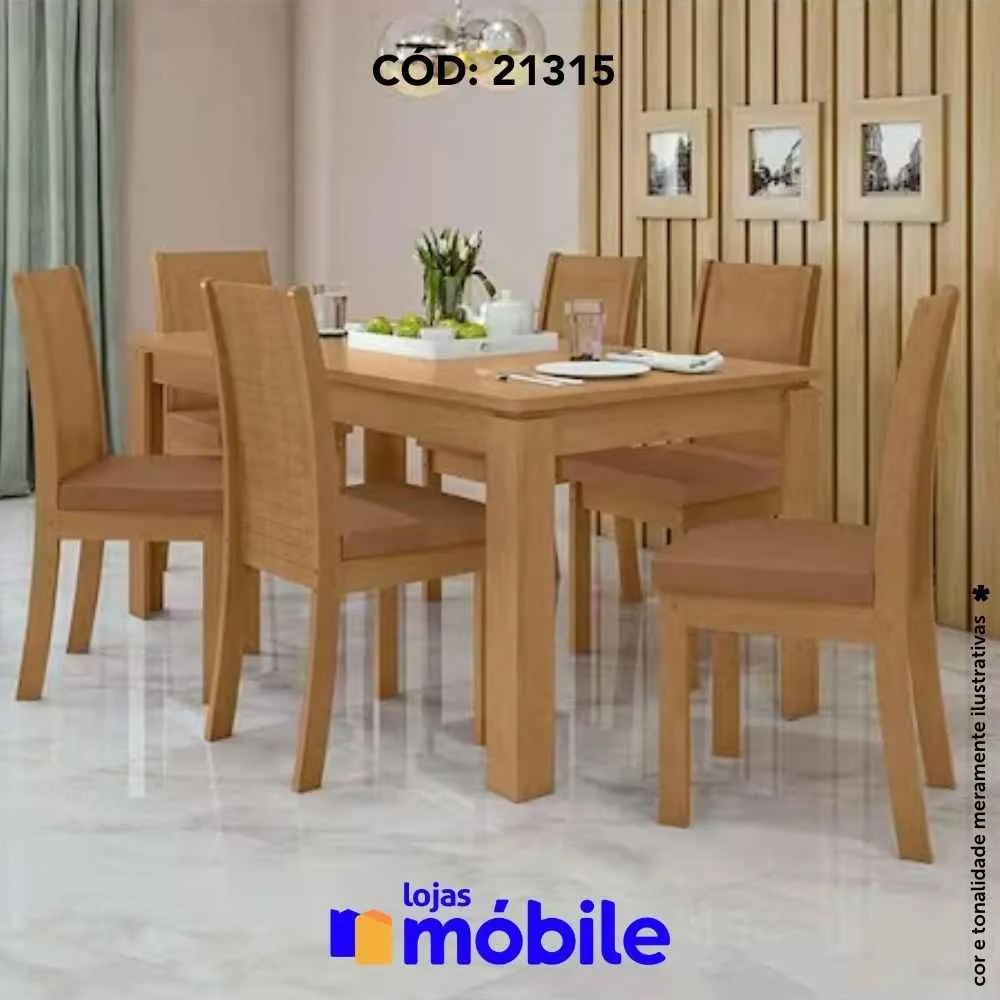 Mesa de Jantar 180x90 6 cadeiras (21315)