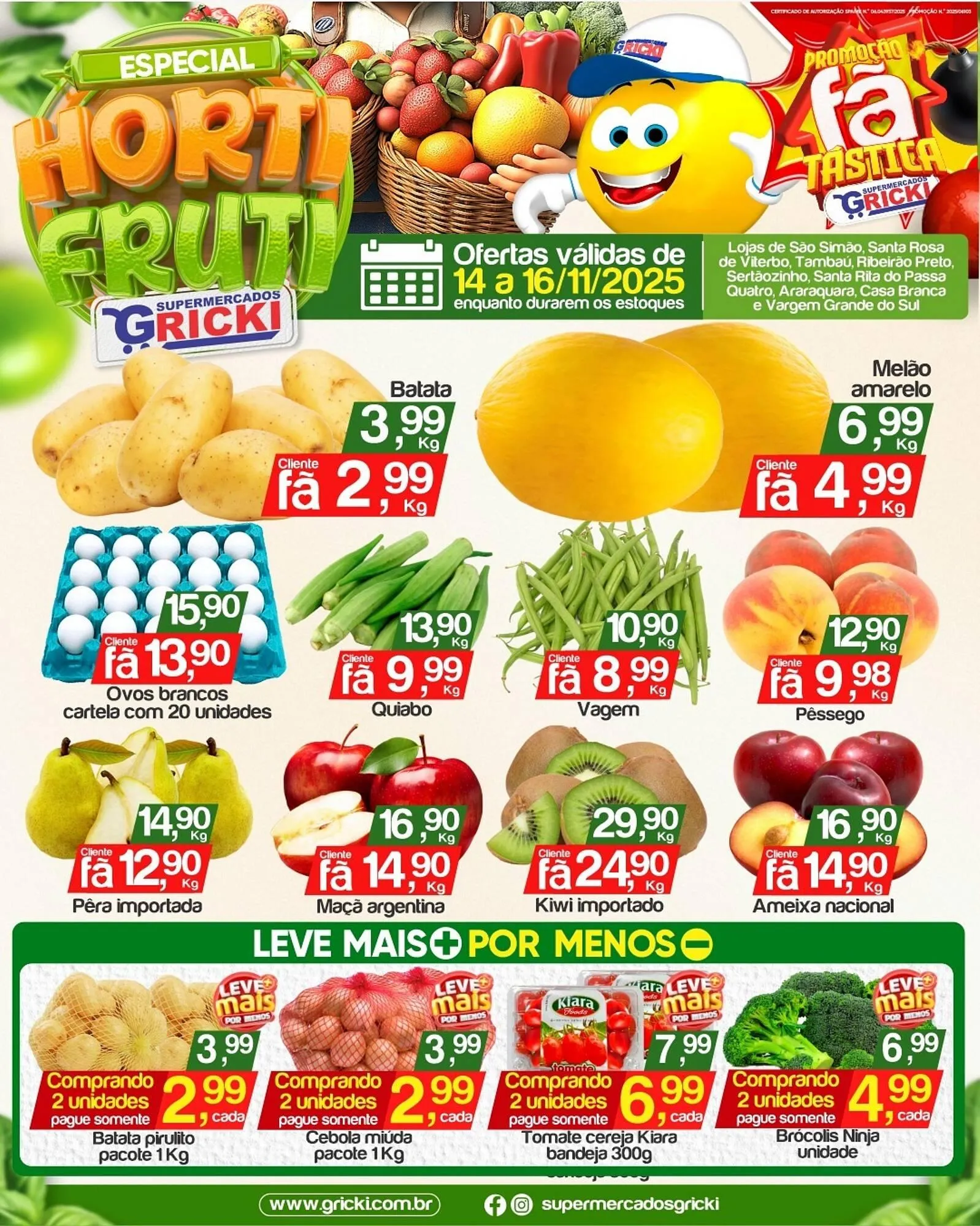 Encarte de Catálogo Supermercados Gricki 14 de novembro até 16 de novembro 2025 - Pagina 1