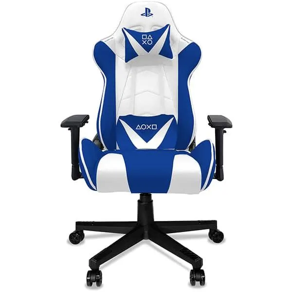Cadeira Gamer PlayStation, com encosto inclinável e ajuste de altura, Branco e Azul, PA4D, XL-1315-4D, Playstation - CX 1 UN