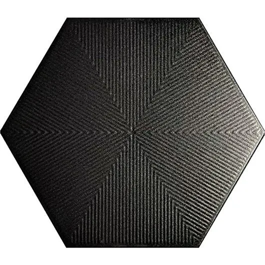 Revestimento Hexagonal Para Fachada Connect Black Ceral