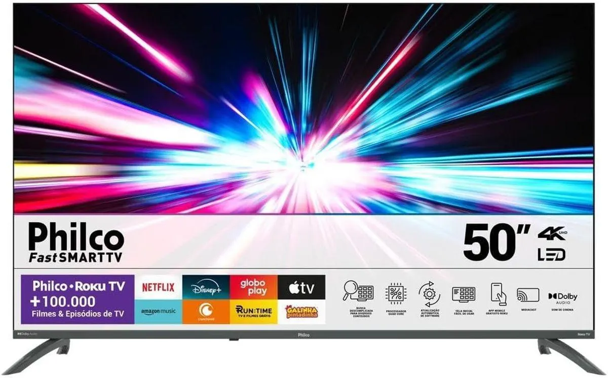 Smart TV Led 50 Polegadas Philco PTV50VA4REGB 4K