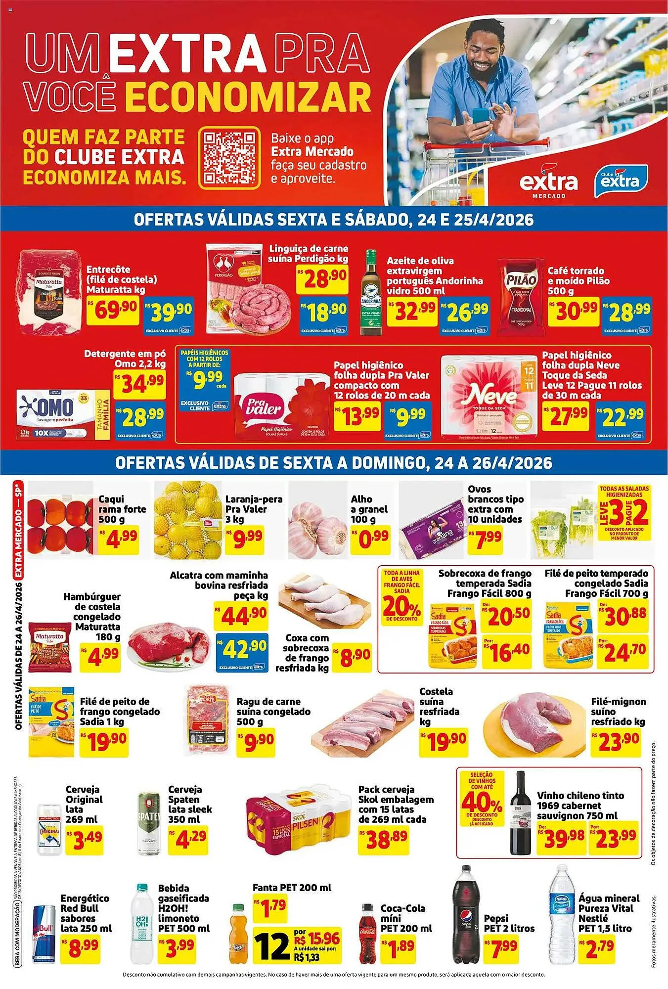 Encarte de Encarte Mercado Extra 24 de abril até 26 de abril 2026 - Pagina 1