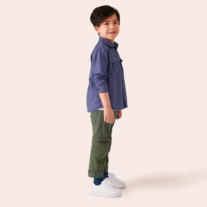 Camisa Infantil Menino Green Orvalho Azul