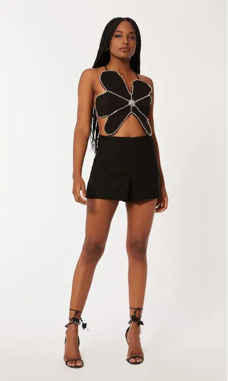 Short Saia Bengaline - Preto