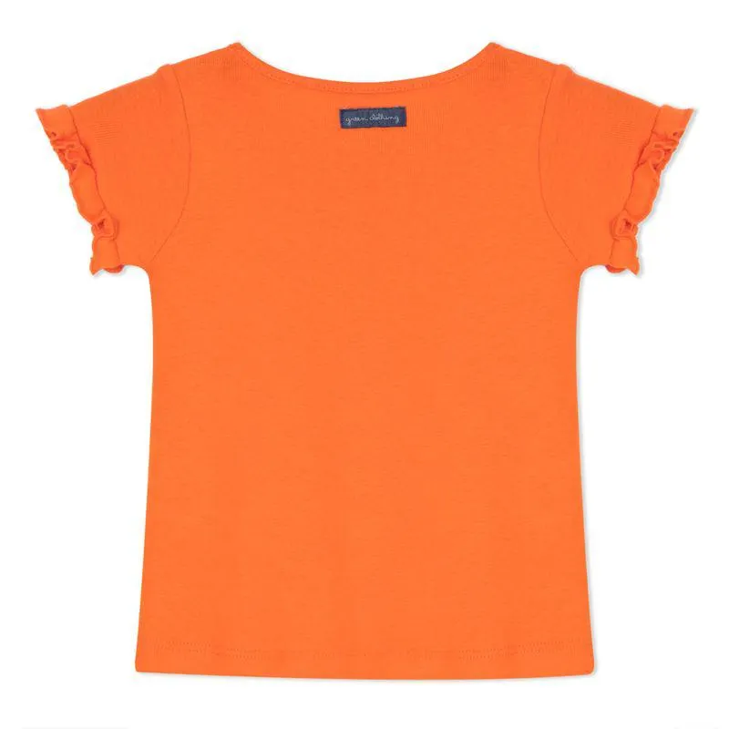 Camiseta Toddler Menina Babadinho Laranja
