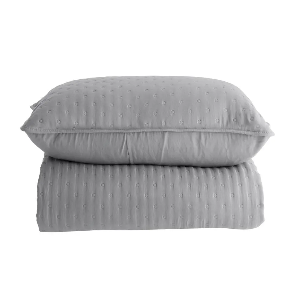 Kit Colcha Solteiro Chamonix 100% Poliéster Cinza 2 Peças 160x240cm 20386 - BecaDecor