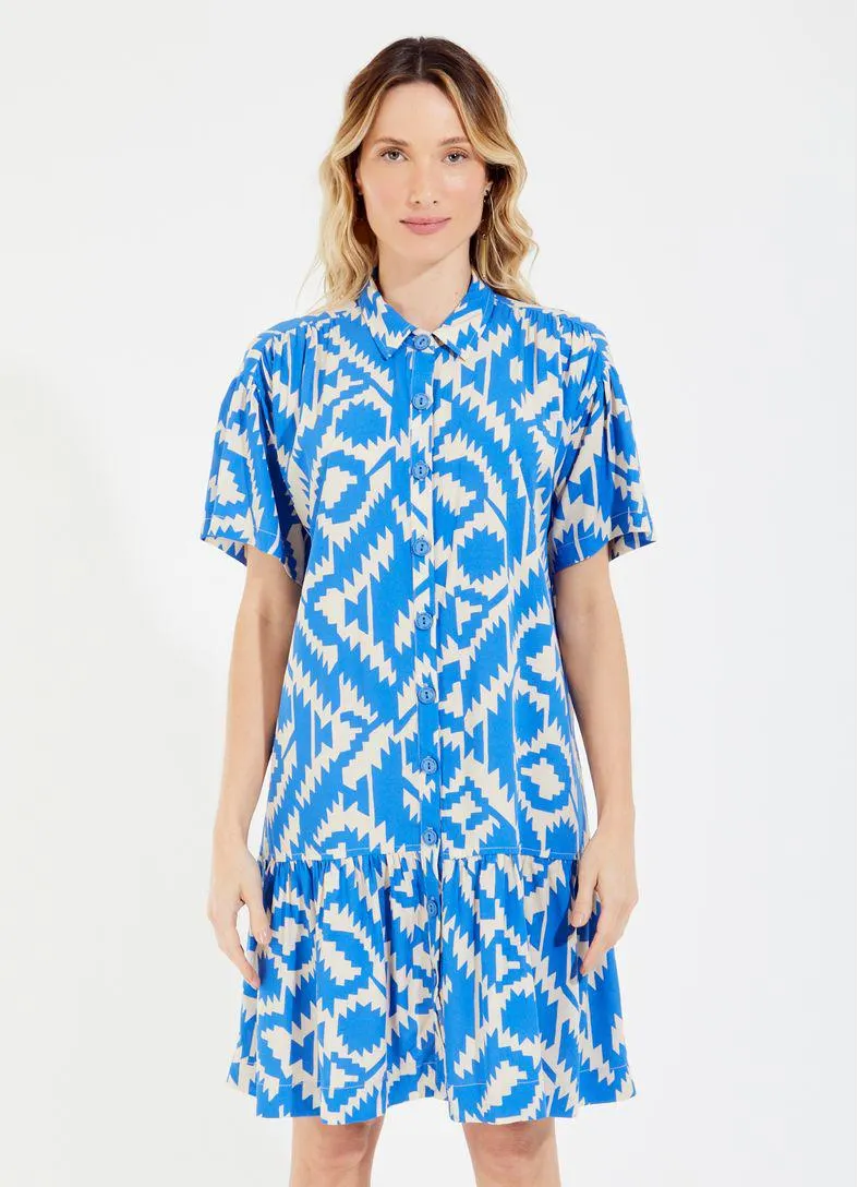 Vestido curto estampado rissani