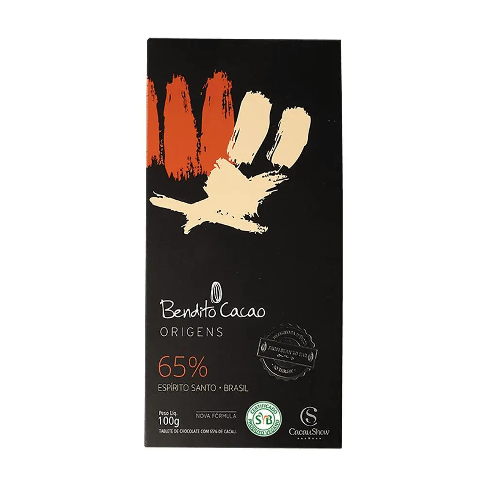 TABLETE BENDITO CACAO ORIGENS 65% CACAU 100G