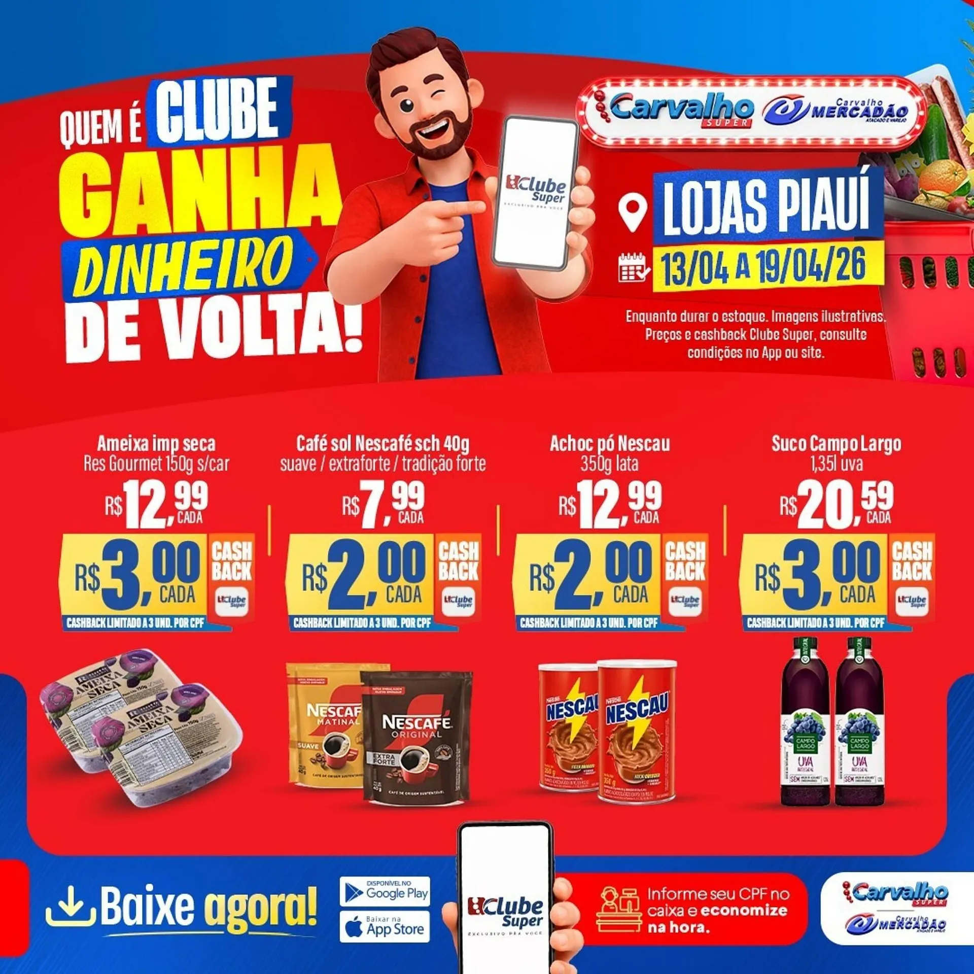 Encarte de Catálogo Carvalho Supermercado 13 de abril até 19 de abril 2026 - Pagina 2