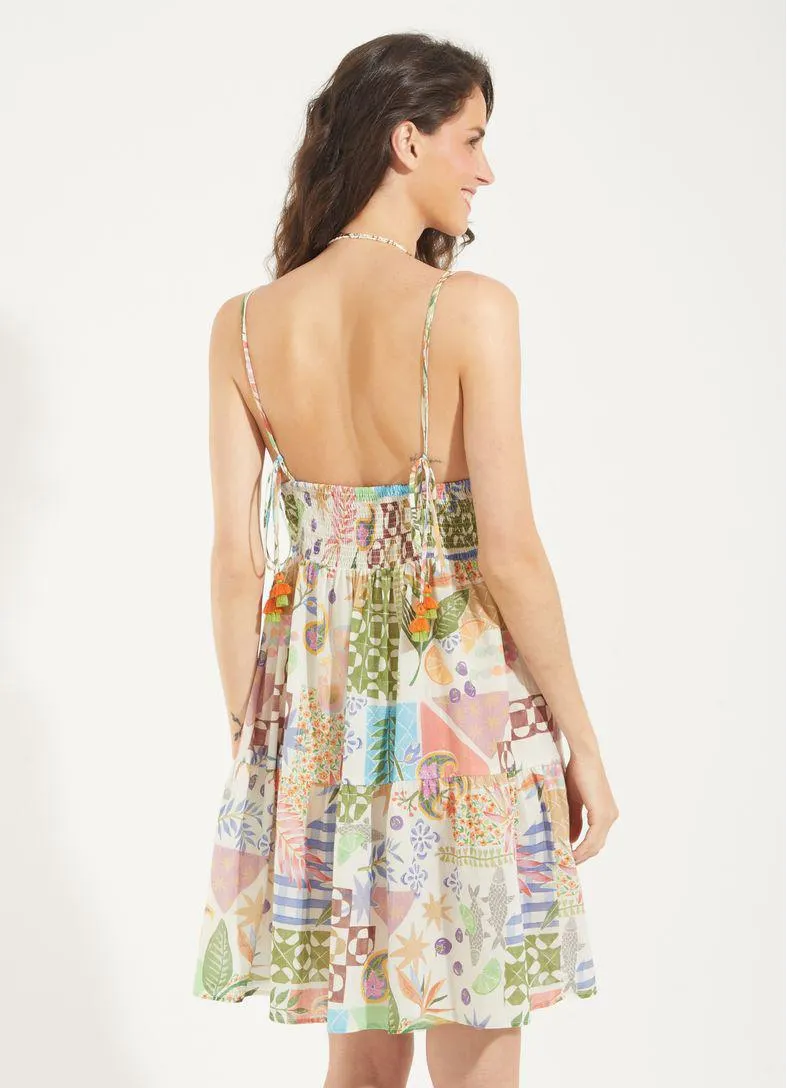 Vestido curto estampado lemonade