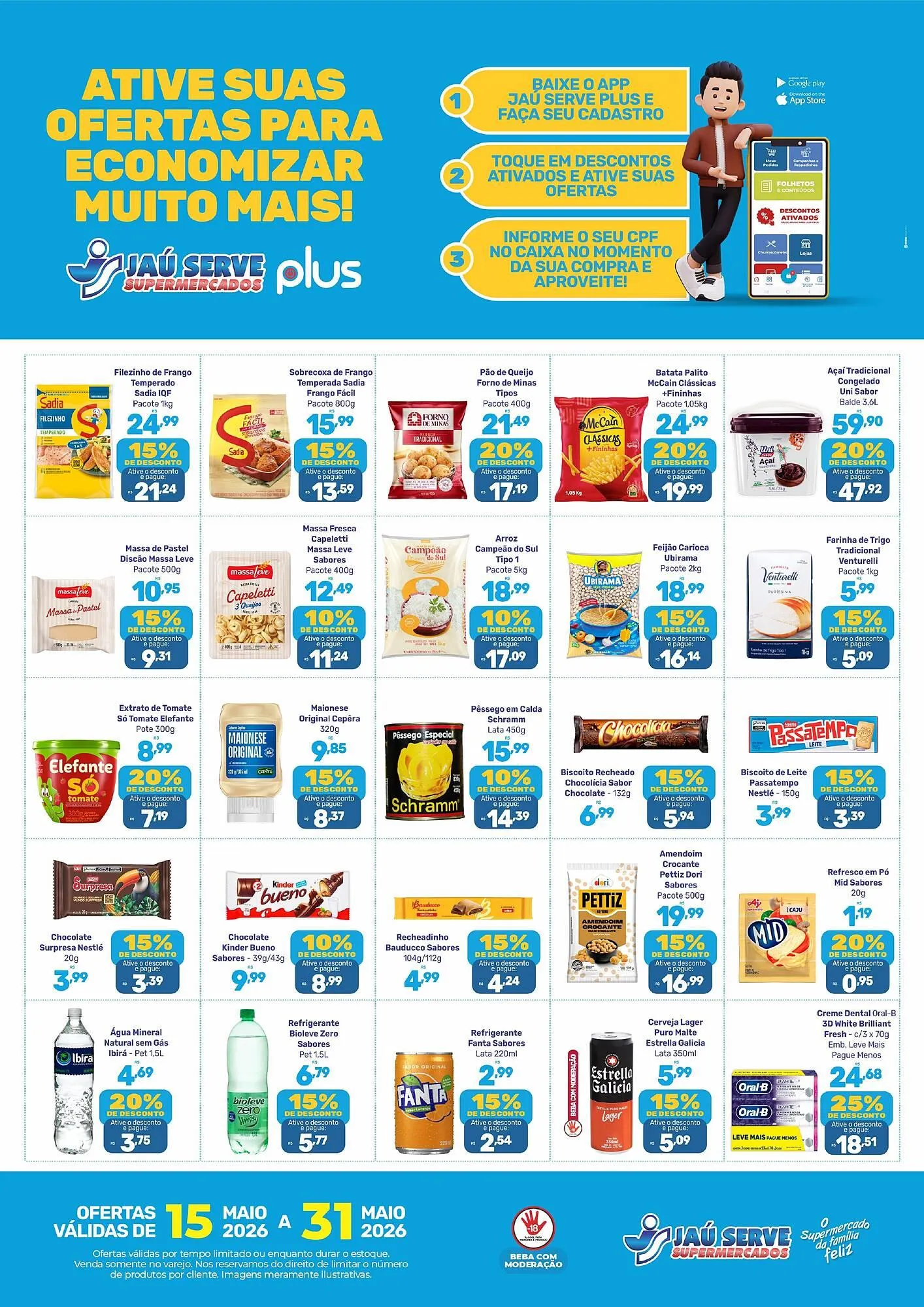 Encarte de Catálogo Supermercados Jau Serve 15 de maio até 31 de maio 2026 - Pagina 1