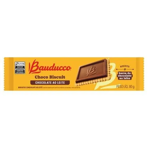 Biscoito Chocolate ao Leite Bauducco Choco Biscuit Pacote 80g