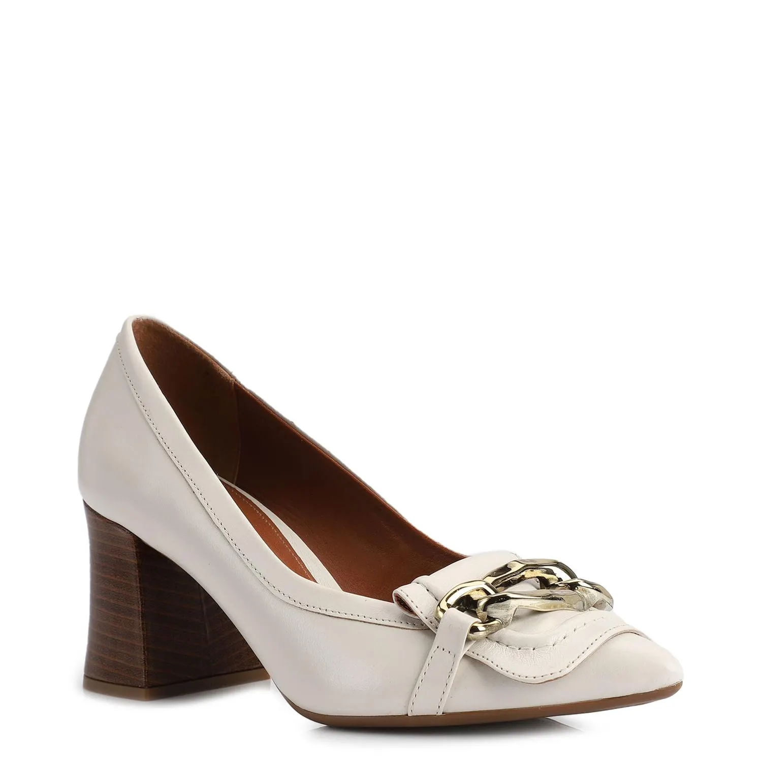 Scarpin Couro Off White