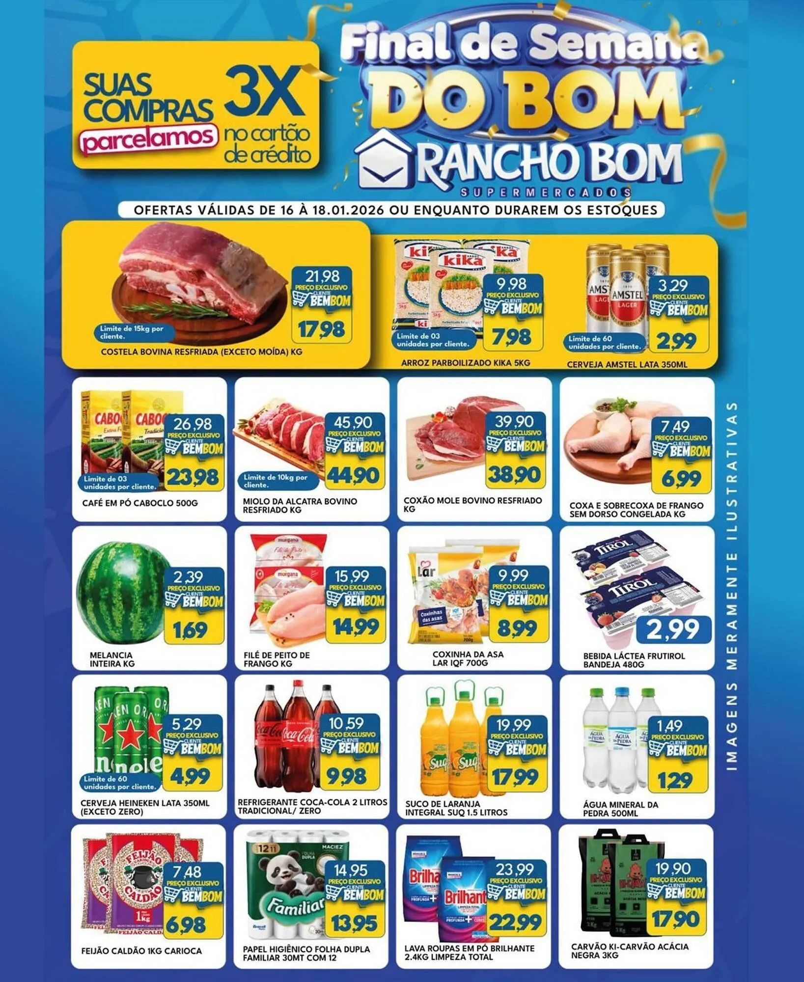 Encarte de Catálogo Rancho Bom Supermercados 16 de janeiro até 18 de janeiro 2026 - Pagina 1