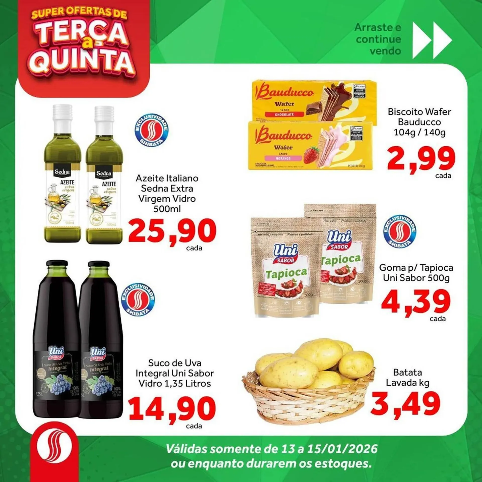 Encarte de Folheto Shibata Supermercados 13 de janeiro até 15 de janeiro 2026 - Pagina 1