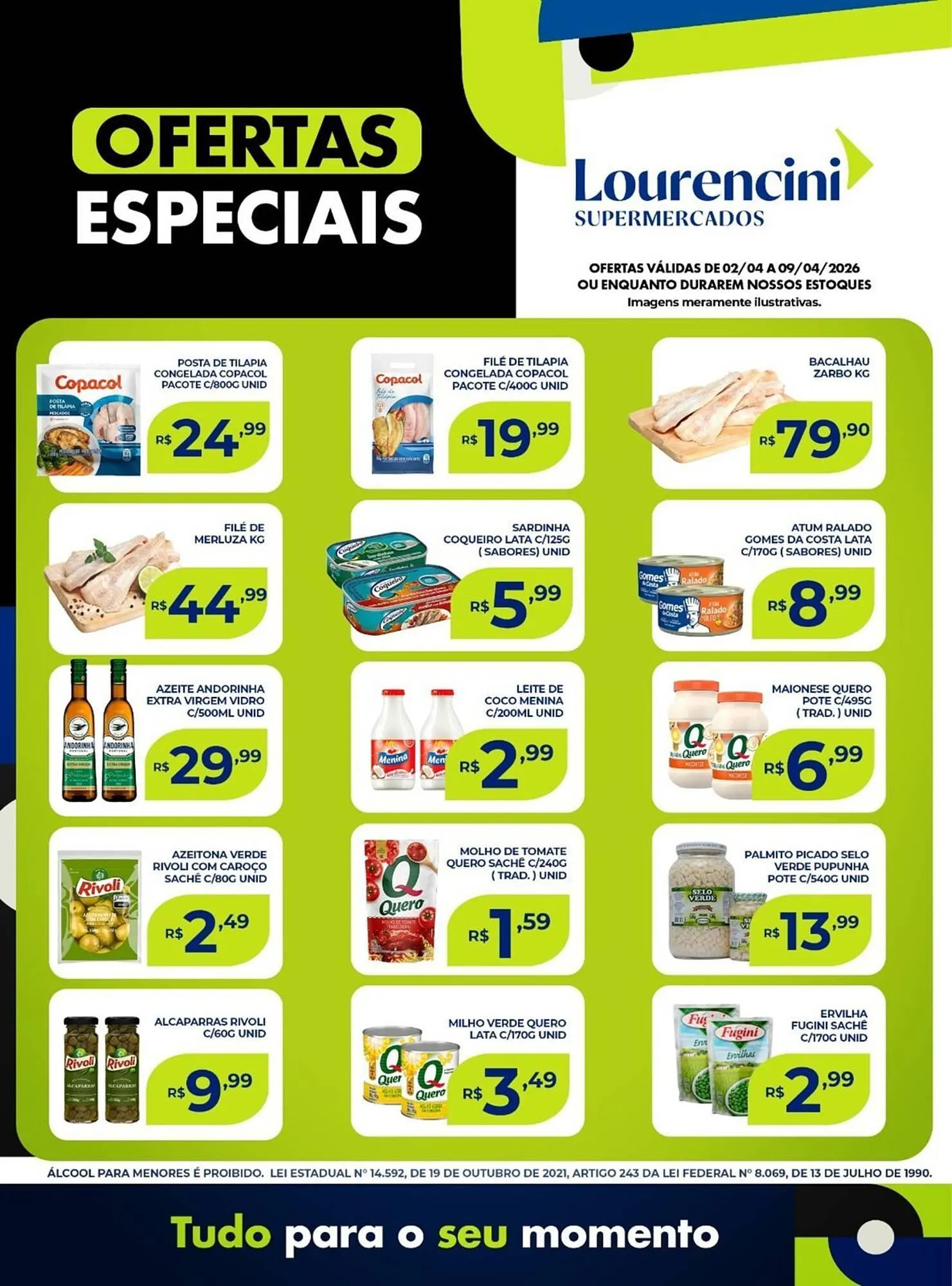 Encarte de Catálogo Lourencini Supermercados 2 de abril até 9 de abril 2026 - Pagina 1