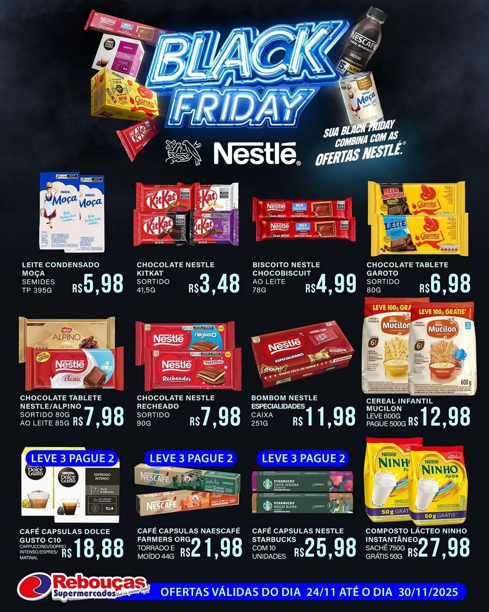 Encarte de Catálogo Rebouças Supermercados 24 de novembro até 30 de novembro 2025 - Pagina 1