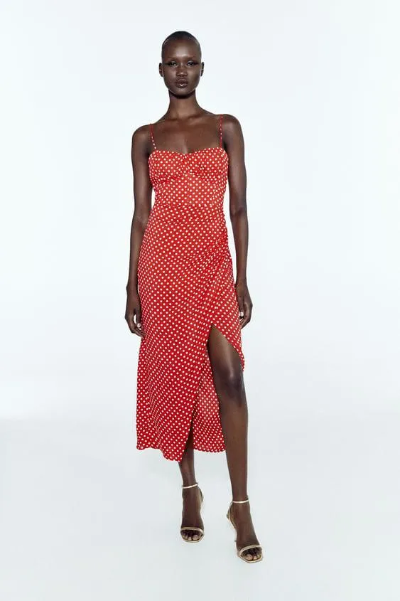 VESTIDO INSPIRAÇÃO CORSETRY COM BOLINHAS