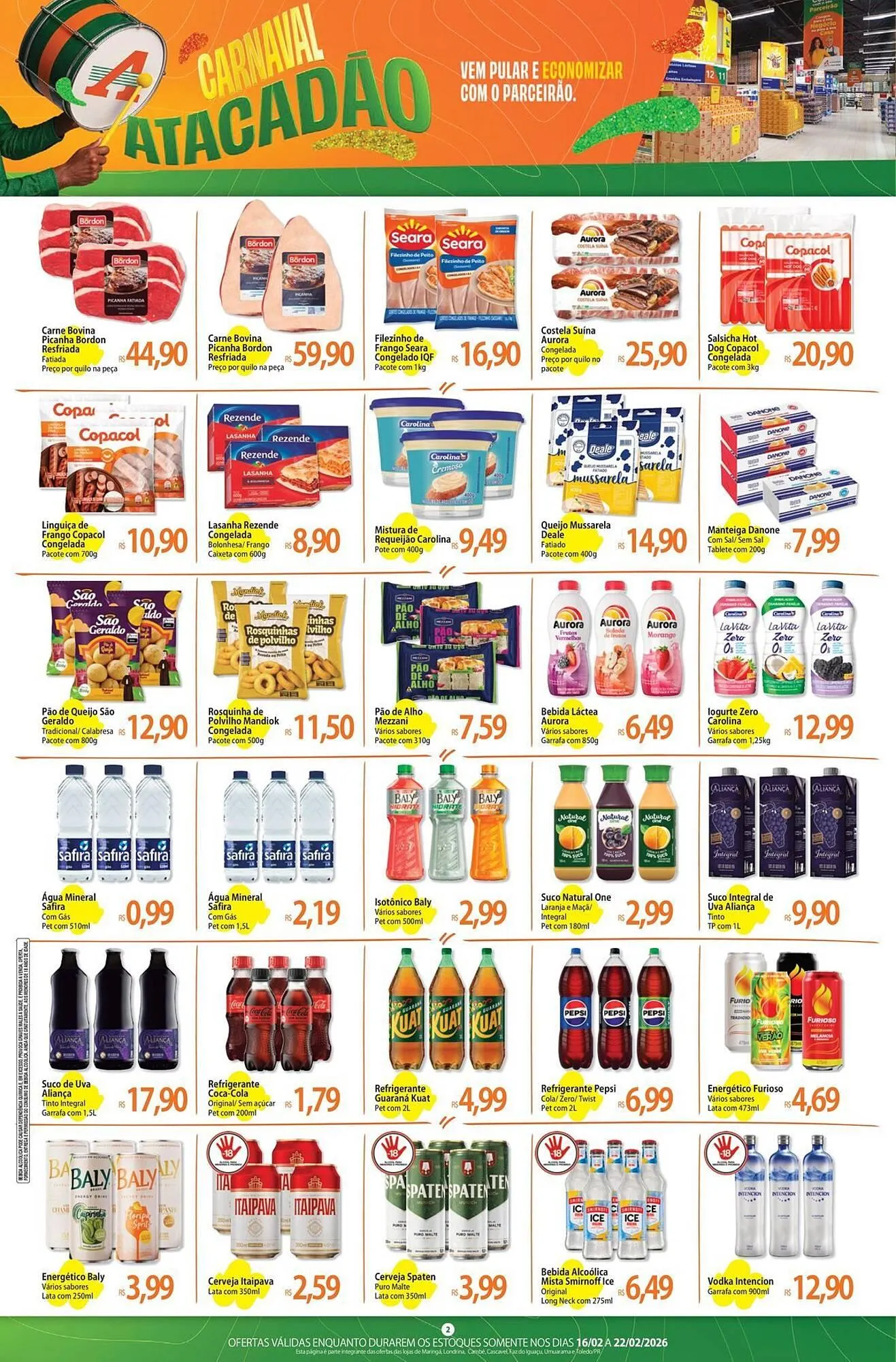 Encarte de Folheto Atacadão 16 de fevereiro até 22 de fevereiro 2026 - Pagina 2
