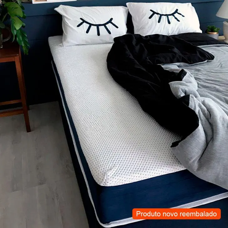 [OUTLET] Colchão Casal Mola Ensacada Guldi Macio (25x138x188) Azul e Branco