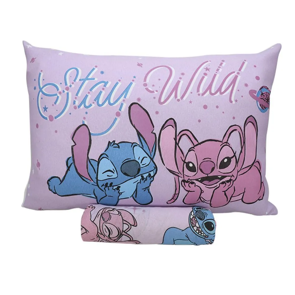Jogo Cama Solteiro Disney Stitch E Angel Love 30cm 2 Peças 0310423SA - Portallar