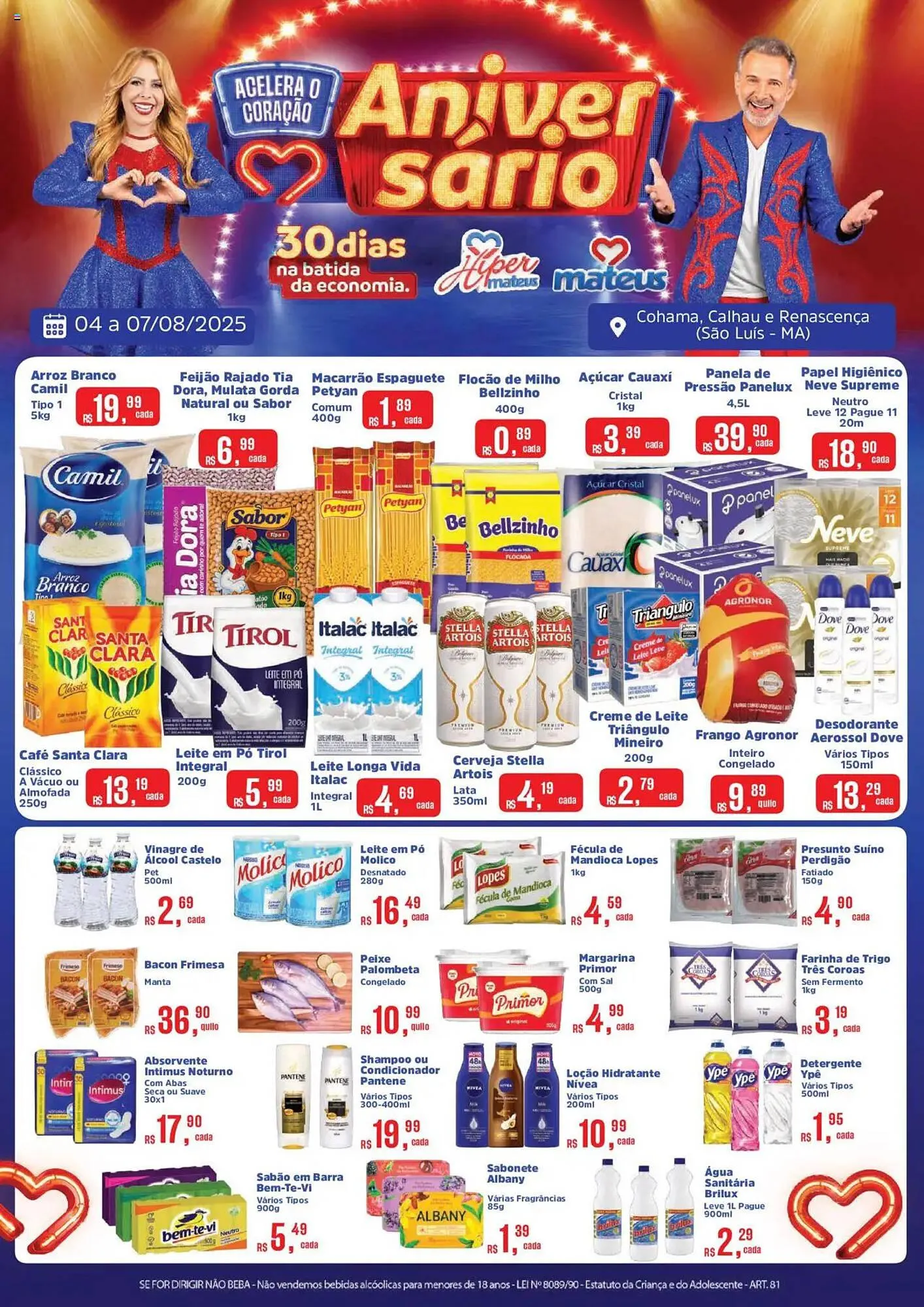 Encarte de Catálogo Supermercados Mateus 4 de agosto até 7 de agosto 2025 - Pagina 1