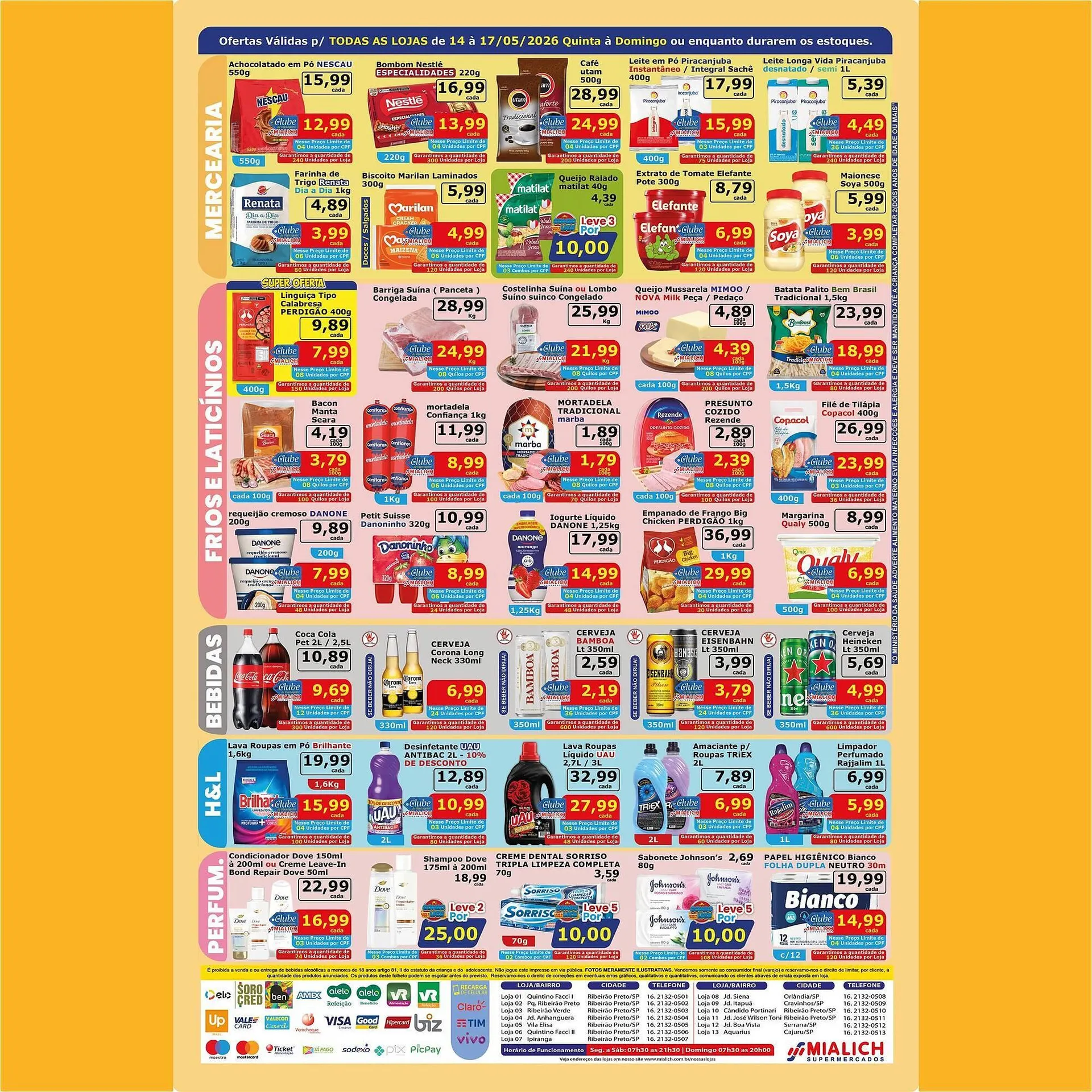 Encarte de Catálogo Mialich Supermercados 14 de maio até 17 de maio 2026 - Pagina 10