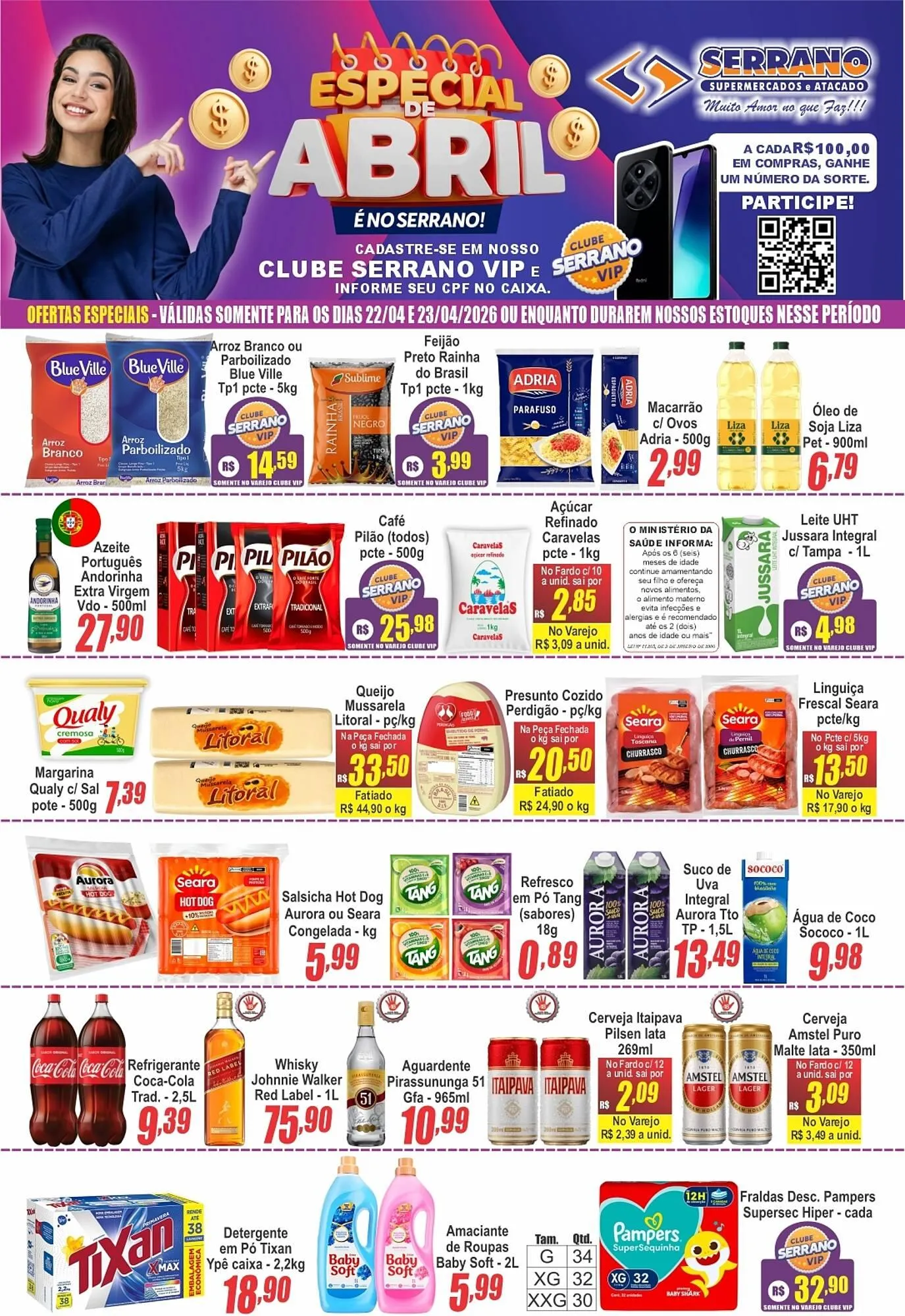 Encarte de Catálogo Serrano Supermercado 22 de abril até 29 de abril 2026 - Pagina 1