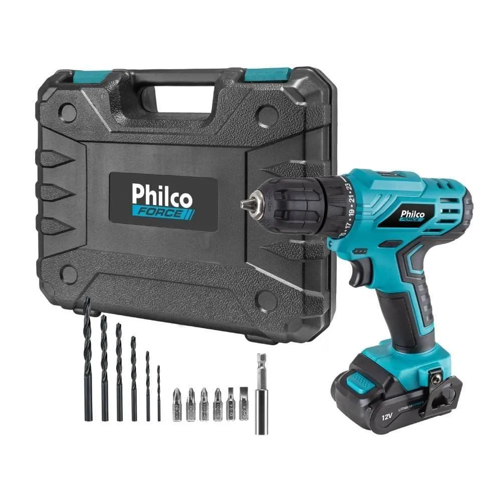 Parafusadeira E Furadeira Philco Force Speed Control Ppf12m - Bivolt