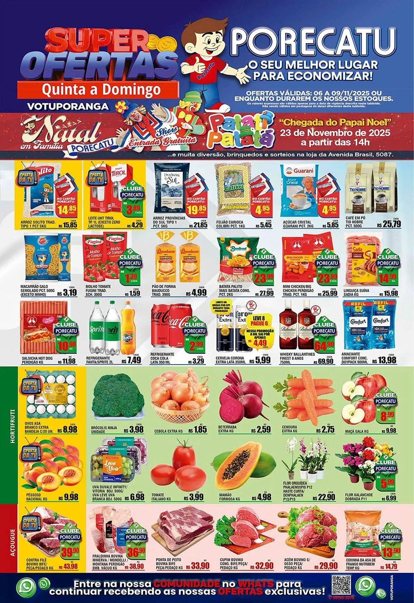 Encarte de Catálogo Supermercado Porecatu 6 de novembro até 9 de novembro 2025 - Pagina 1